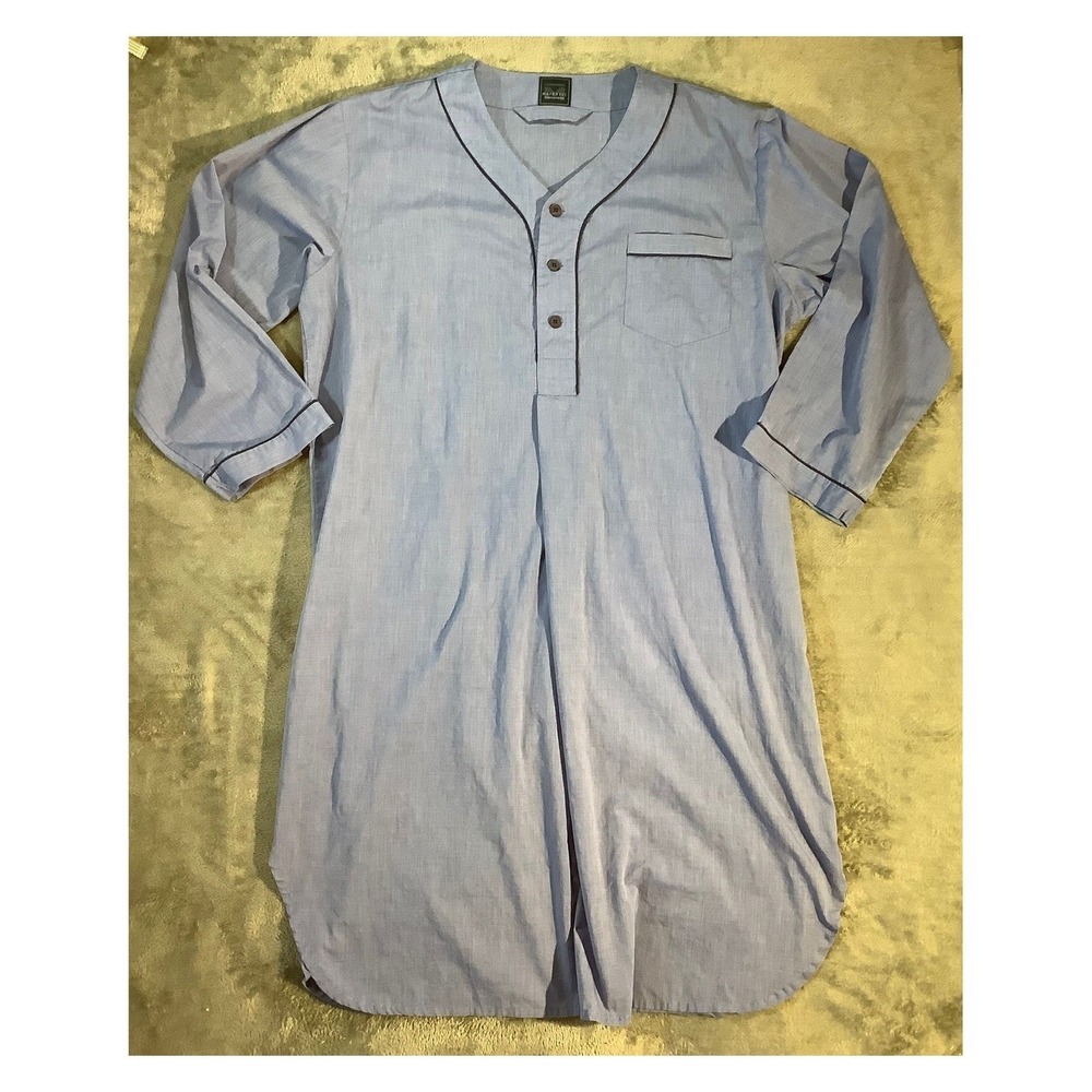 Majestic‎ International Men's Blue Cotton Blend Night Shirt L/XL